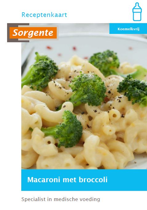 Sorgente receptkaart koemelkvrij macaroni met broccoli